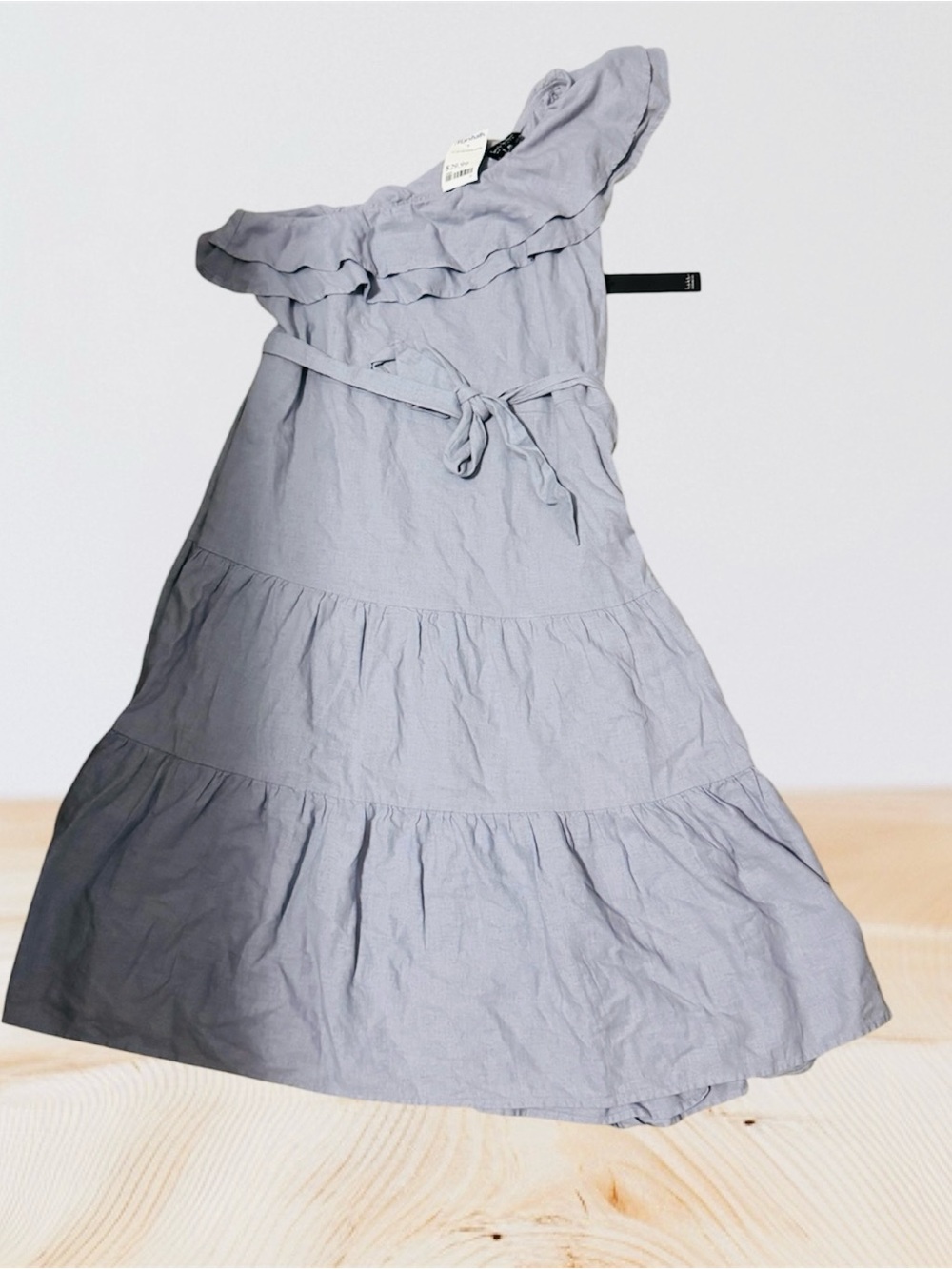Nicole Miller Light purple One-Shoulder Tiered Midi Dress